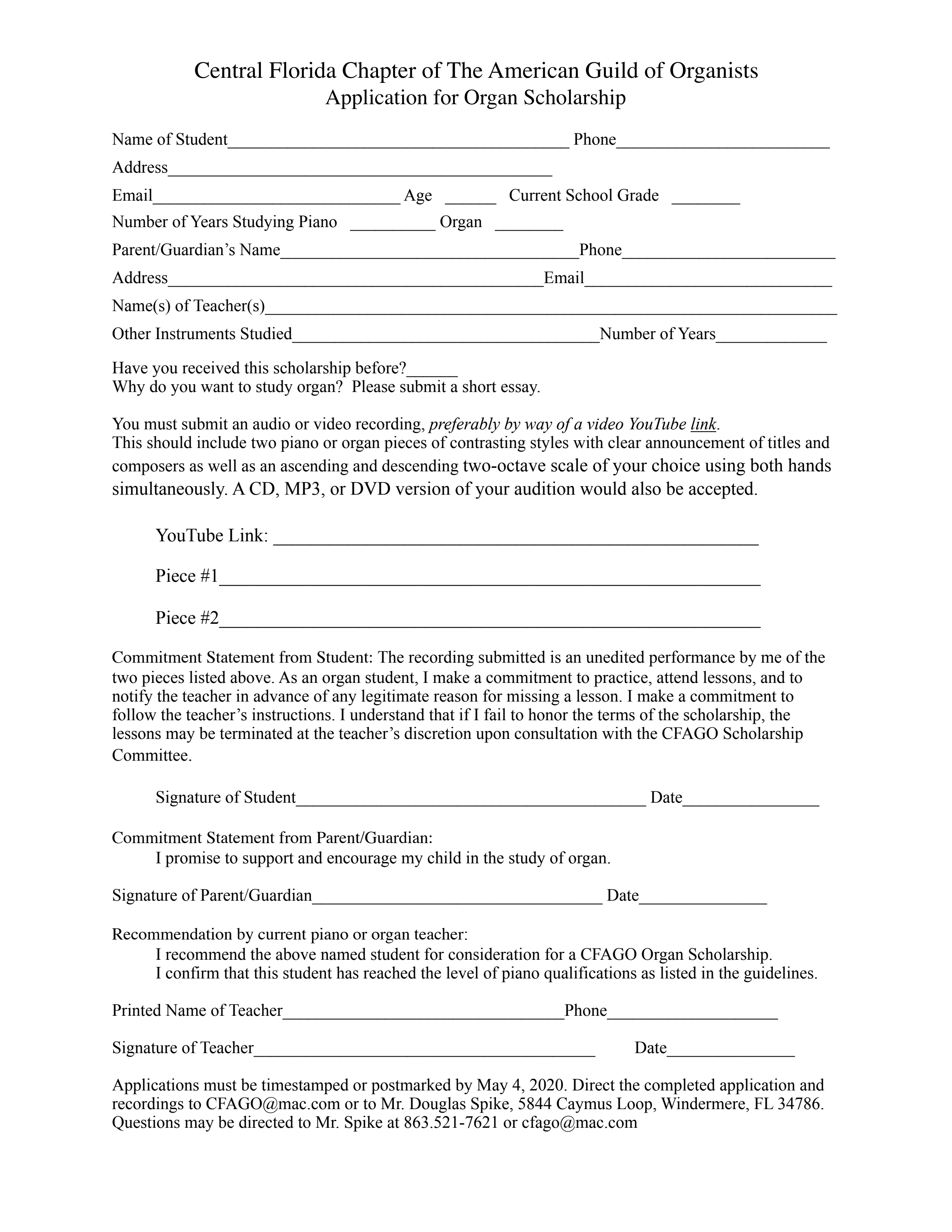 Scholarship Application